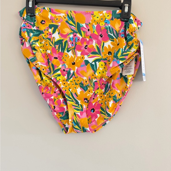 Anne Cole Large Ltd Edition Floral Swimsuit V-Wire Top Convertible Bottom 2PC - Picture 7 of 10
